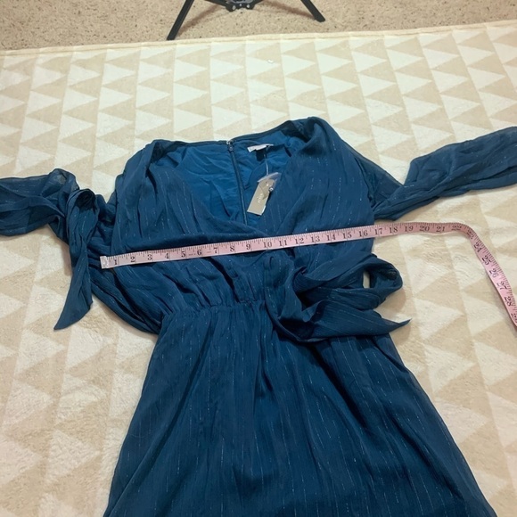 J crew l0112 point sir faux wrap dress lurex - Picture 5 of 7